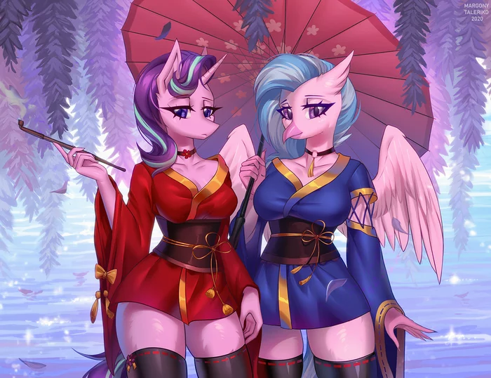 Head teacher and student - My little pony, Anthro, Starlight Glimmer, Silverstream, Margony