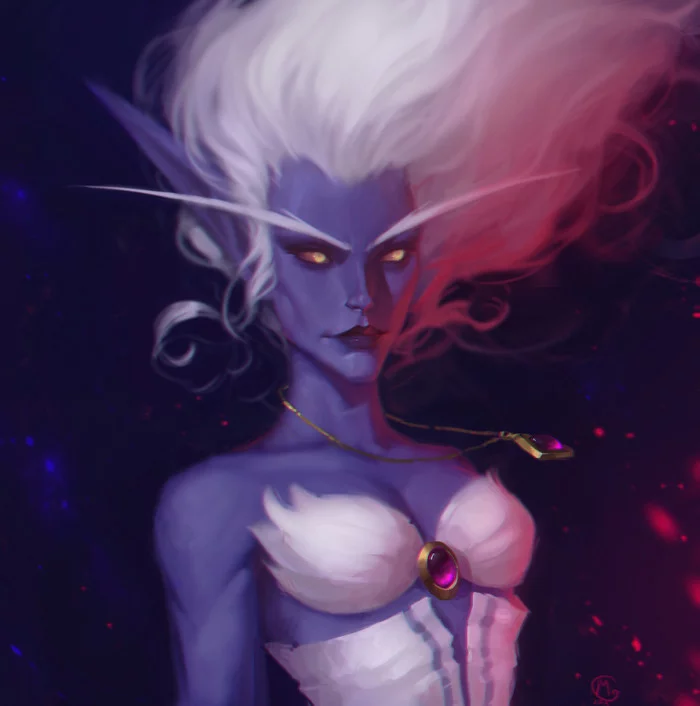 Daughter of the Moon - Warcraft, World of warcraft, Art, Creation, Azshara, Elves, Night elfs