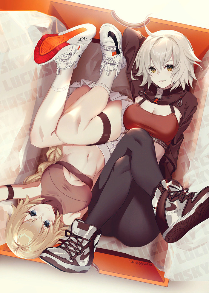 Pair of Jeanne Jeanne Alter, Jeanne Darc, Fate, Fate Grand Order, Anime Art, 