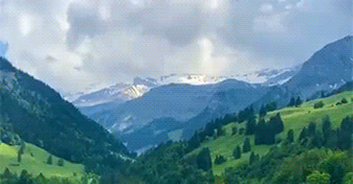 Swiss Alps - The mountains, Alps, Switzerland, Nature, Picturesque, GIF