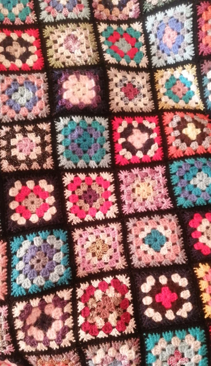 Mother sent a gift - My, Crochet, A blanket, Cover, Presents