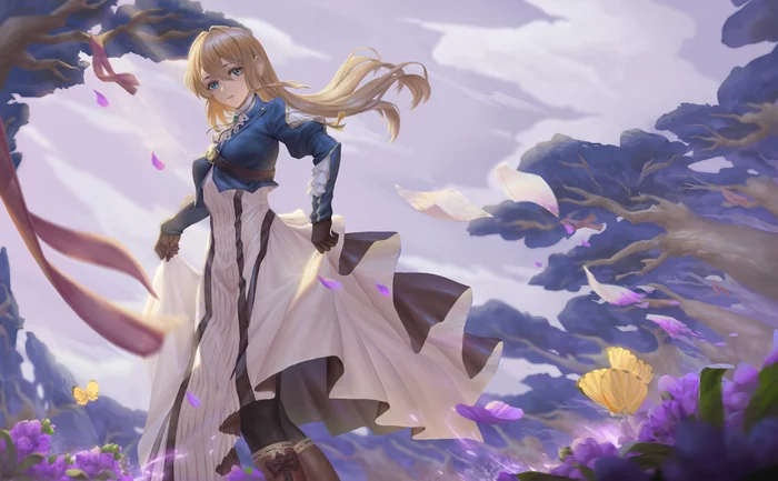 Butterflies - Violet Evergarden, Anime art, Anime