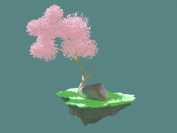 Lowpoly Sakura Low poly, 3D, 3D , 3D , , 