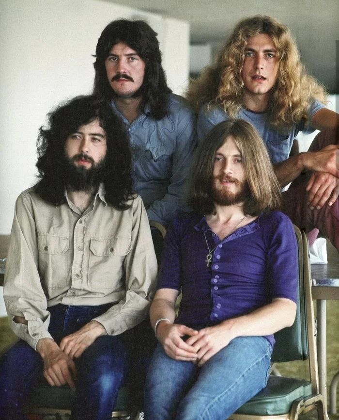 Led Zeppelin, 1971 - Led zeppelin, 1971, Old photo, 80-е, Robert Plant, Jimmy Page, John Paul Jones, 