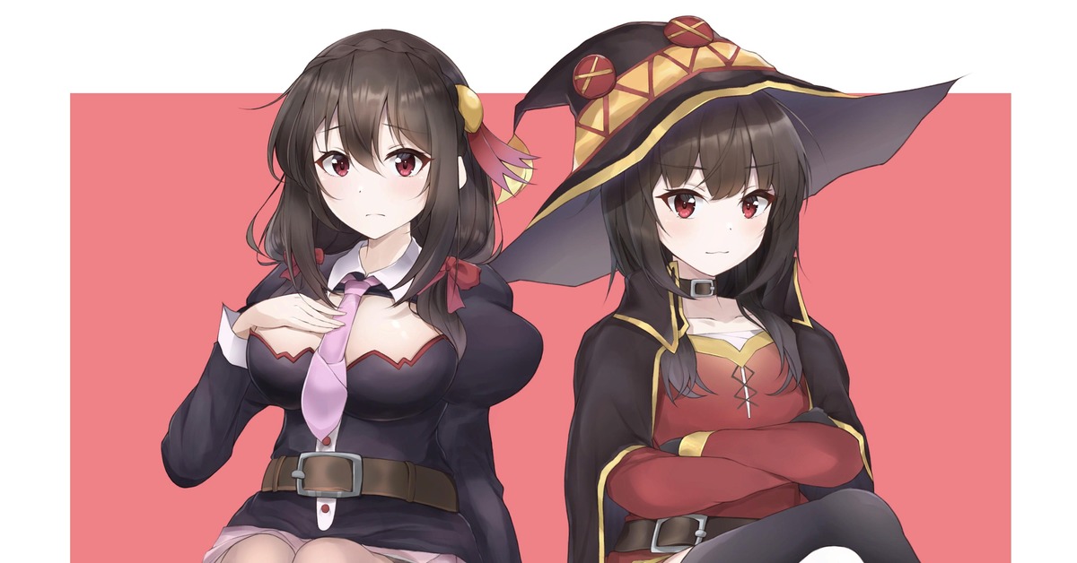 Алые милашки, Konosuba, Yunyun, Megumin, Anime Art, Аниме.