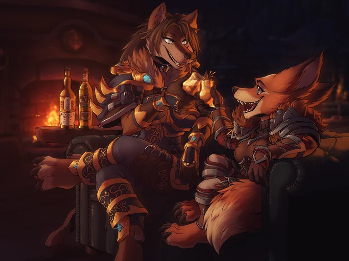 Celebratory Drinks - Фурри, Антро, Арт, Xuza, Ворген, Вульперы, World of Warcraft