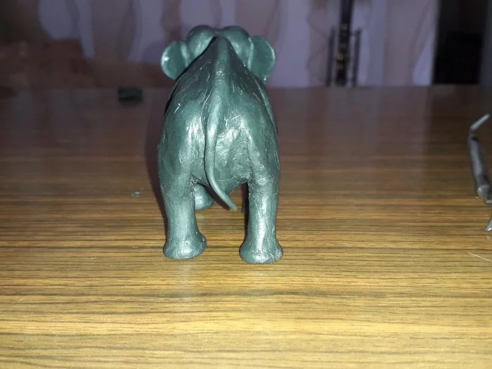 My son is good at sculpting with plasticine, so he decided to share. Asian elephant - My, Animals, With your own hands, Creation, Longpost, Plasticine, Needlework without process