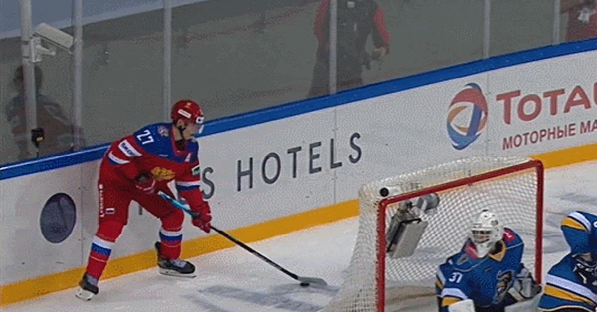 Lacrosse goal from Rodion Amirov - Sport, Hockey, Russian team, Goal, GIF