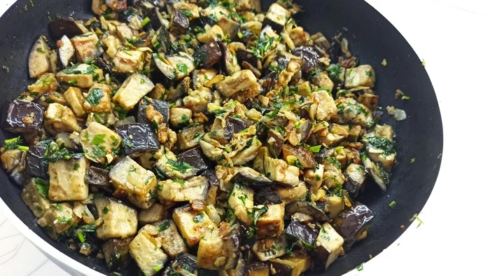 EGGPLANT, like mushrooms, fried with onions in an egg - My, Eggplant, Recipe, Preparation, Cooking, Vegetables, Video, Longpost, Video recipe