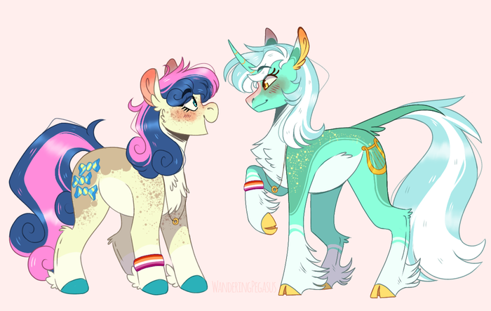   My Little Pony, Lyra Heartstrings, Bon Bon, MLP Lesbian, , Sunset Shimmer, Starlight Glimmer, Ponyart, , Wanderingpegasus