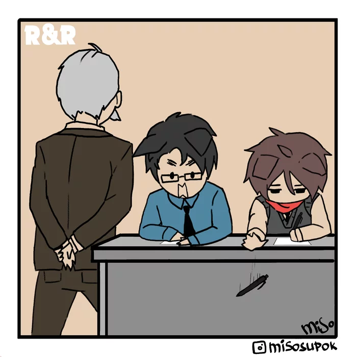 After Class punishment - Моё, Комиксы, Кот, Хуманизация, Аниме, Original Character, Длиннопост