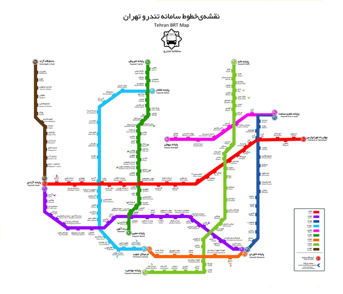 Метро ирана схема