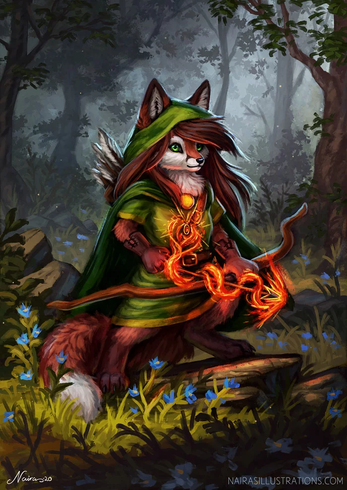 Mini Archer - Furry, Art, Fox, Fantasy, Magic, Forest, Nature, Naira