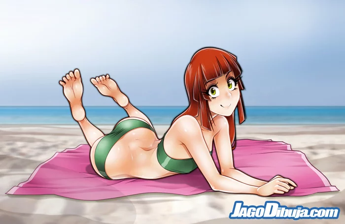 Summer Lucy - NSFW, Jago, Summer, Swimsuit, Art, Hand-drawn erotica, Lwhag, Lucy (Jago)