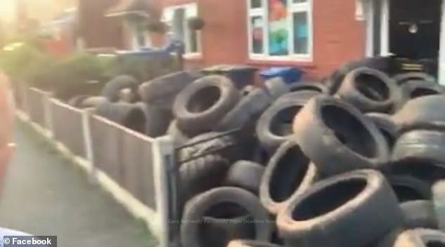 The landowner didn't like the fact that someone dumped tires on his property, so he took them back to the owner. - Garbage, Revenge, Tires, Longpost, Liverpool