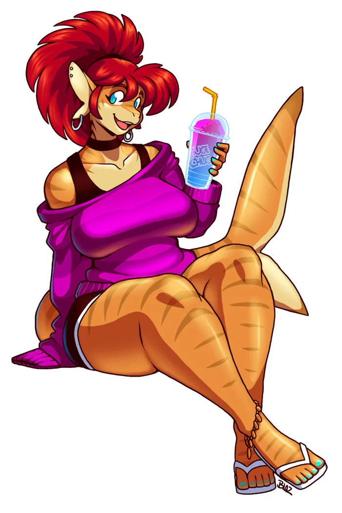 Naomi the Sharkgirl - Blazbaros, Арт, Furry Shark, Furry Art, Furry Edge, Furry aquatic, Фурри