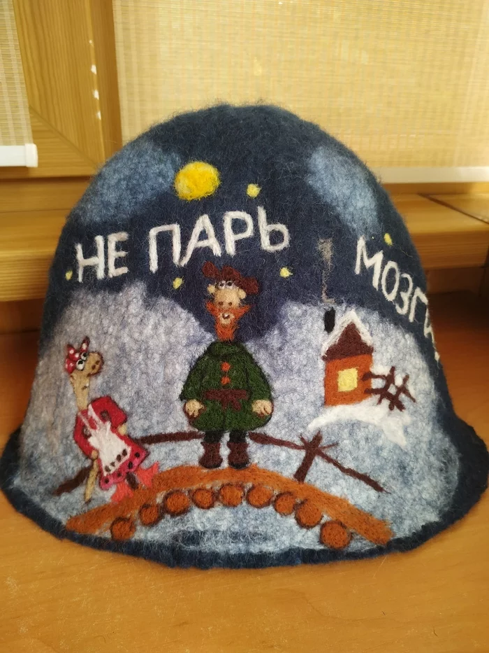 For bathhouse lovers - Wallow, Wet felting, Last year's snow fell, bath hat, Cartoons