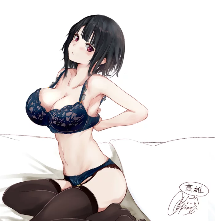 Takao - NSFW, Kantai collection, Takao, Anime, Anime art, Underwear, Boobs