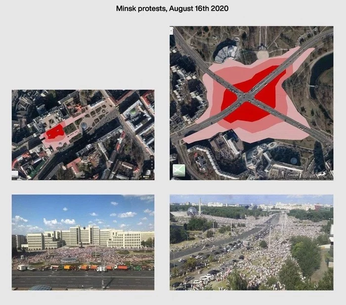 Spanish architect David Manso analyzed photos of rallies in Minsk - Republic of Belarus, Elections, Protest, Solidarity, Media and press, Politics, Protests in Belarus, Infographics