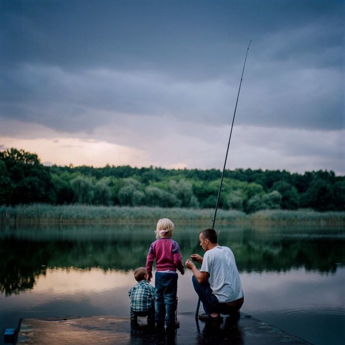 July, family, fishing. Avdeevka (photo not mine) - Family, Avdiivka, Atmospheric, The photo