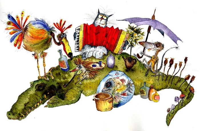 St. Petersburg chronicles of the cat Duplet and his friends - My, Watercolor, Illustrations, Longpost