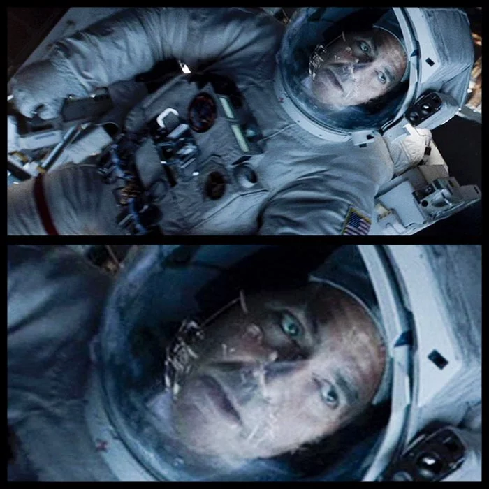 There is an interesting and subtle detail in the film “Gravity” by Alfonso Cuaron: - Alfonso CuarГіn, Gravity, Realism, George Clooney, Space