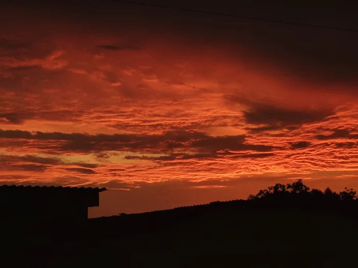 Orange sunset - My, The photo, Summer, Sunset, Sky, Clouds