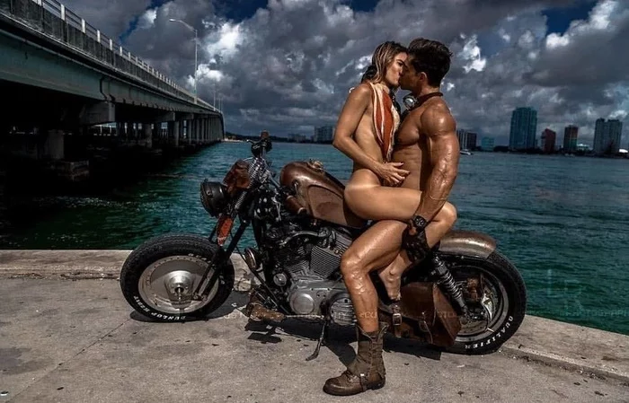 NSWF Motorcycle - Pumped up, Muscle, Torso, Men, From the network, Playgirl, Longpost, Naked guy, NSFW, Moto, Naked