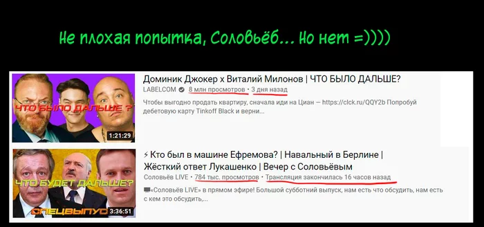 mimicry on youtube - My, Vladimir Soloviev, , Politics, What Happened Next - Internet Show