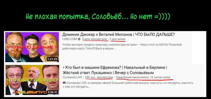 Мимикрия на ютубе - Моё, Владимир Соловьев, Что было дальше - интернет-шоу, Политика