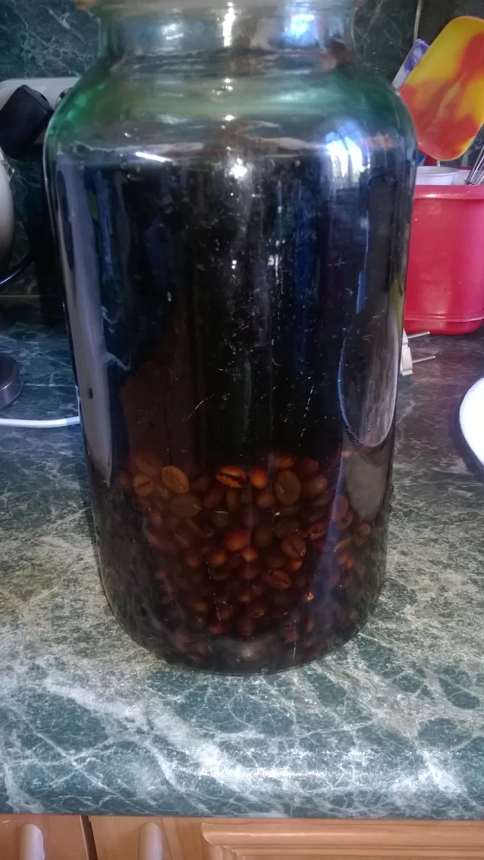 How I made coffee liqueur - My, Alcohol, Recipe, Liquor, Coffee, Longpost