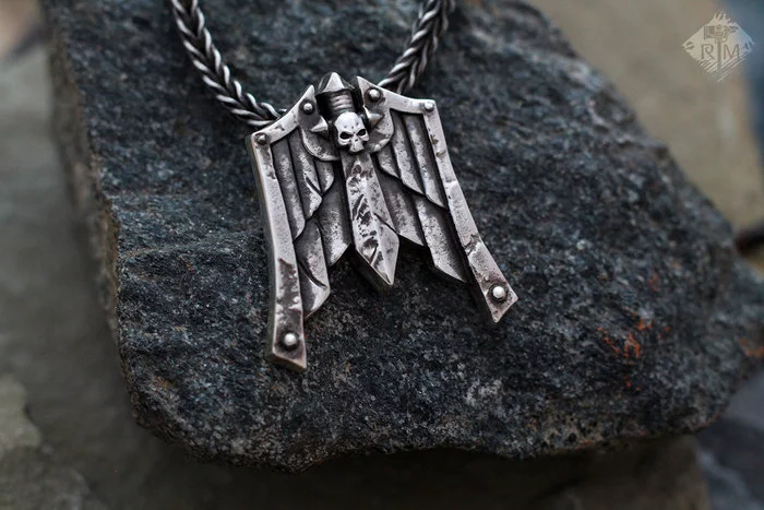 Dark Angels Chaplain Pendant - My, Wh other, Creation, Silver, Warhammer 40k, Warhammer-Crafts, Pendant, Dark Angels, Longpost