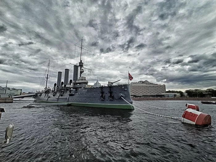 Aurora - My, Mobile photography, Saint Petersburg, Cruiser Aurora