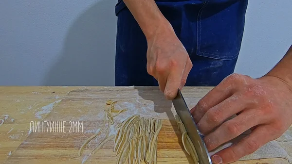 Homemade pasta with your own hands! - My, Food, Paste, Preparation, Fettuccine, Recipe, Cooking, Spaghetti, Video, Longpost, Video recipe