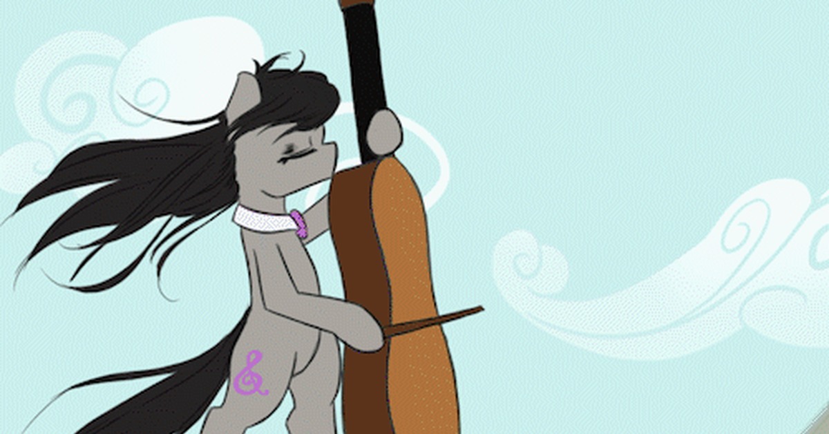 They're going to play music - My little pony, PonyArt, Octavia melody, Vinyl scratch, GIF