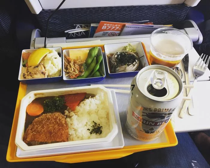 Meals in economy class on a Japanese airline! - Nutrition, Steward, Class, Japanese, Airlines, Beer, Food, Photo on sneaker, Airplane, Salon