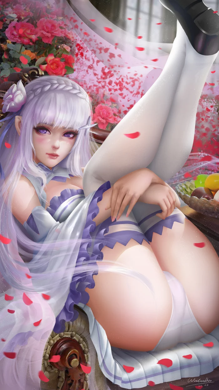 Emilia - NSFW, Re: Zero Kara, Emilia, Anime, Anime art, Windwalker