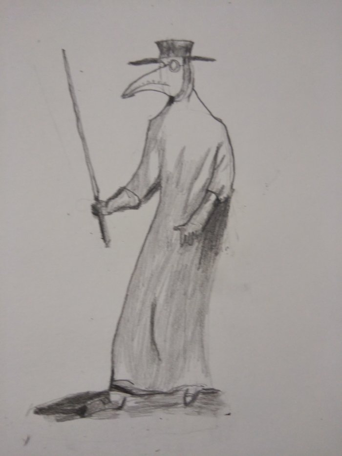 Plague Doctor - My, Drawing, Plague Doctor, Plague, Art, Symbol, Symbols and symbols