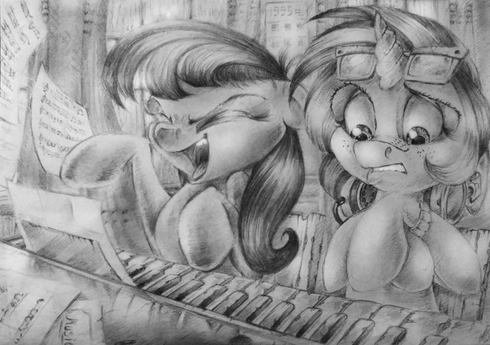 Octavia's childhood - My little pony, Octavia melody, Original character, V747