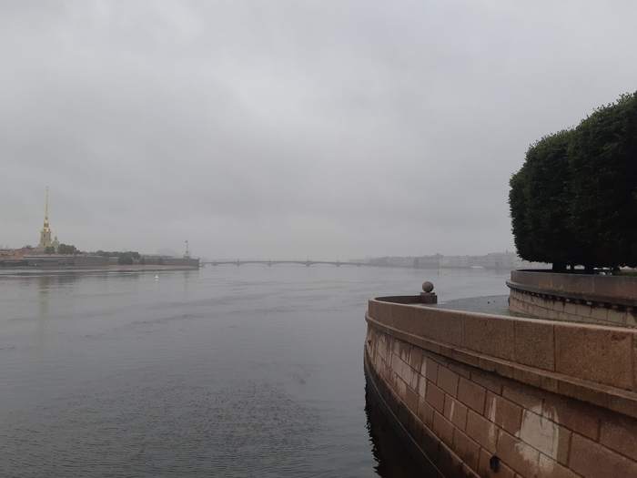 Two photos. Slightly overcast morning - My, The photo, Saint Petersburg, Spit of Vasilyevsky Island, Peter-Pavel's Fortress, Hare Island