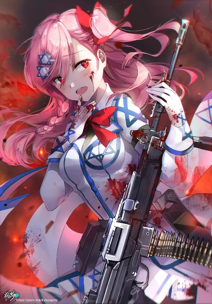 Dream of the day obseries 4 - My, Anime, Girls frontline, Weapon, Text, Story, Machine gun, Negev