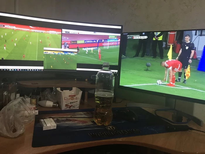 When I bet on 4 matches at once... - My, Football, League of Nations, Russia, Match, Beer