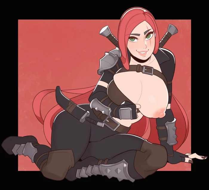 Katarina - NSFW, Splashbrush, Арт, Игры, League of Legends, Katarina, Эротика, Грудь