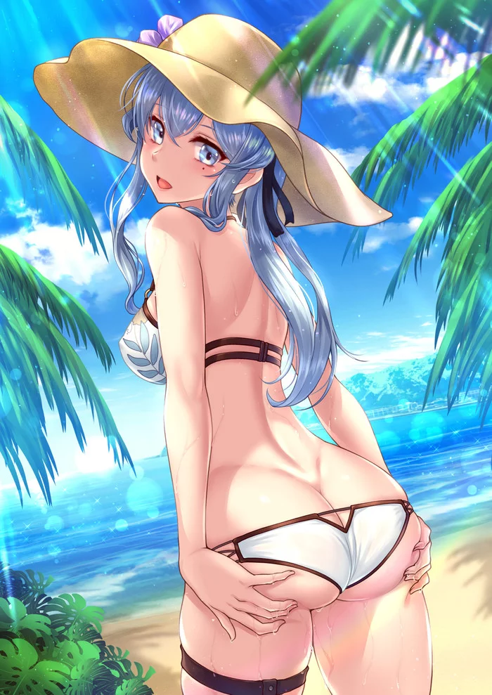 Goto - NSFW, Kantai collection, Gotland, Anime, Anime art, Swimsuit, Bikini, Booty