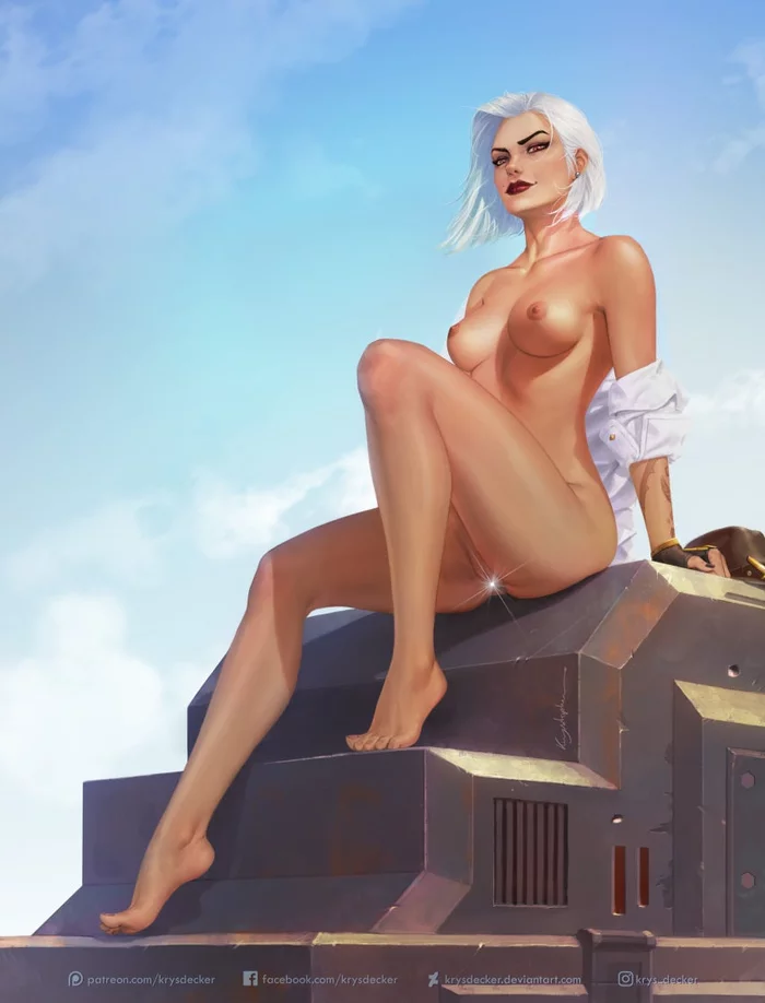 Ash - NSFW, Art, Erotic, Girls, Boobs, Naked, Overwatch, Ashe, Krysdecker