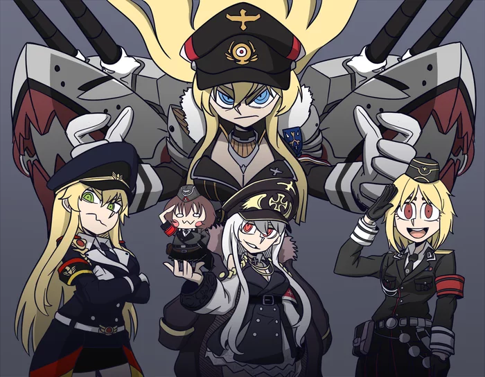 Три в одном - Аниме, Anime Art, Girls Frontline, Azur Lane, Helltaker, Длиннопост, Кроссовер