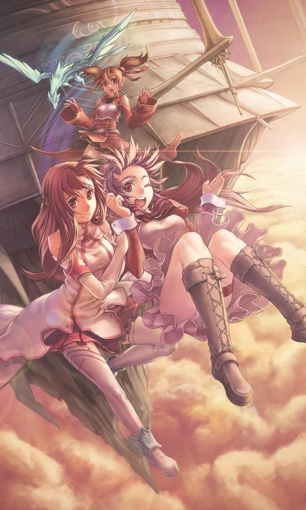 Let's fly by Rotix102 - Art, Anime art, Sword Art Online, Anime, Yuuki asuna, Shinozaki Rika, Ayano Keiko, Pina