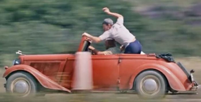 Deer on the hood and trolling GAZ in the Prisoner of the Caucasus - My, Movies, Soviet cinema, Volga, Caucasian captive, Leonid Gaidai, Georgy Vitsin, Yury Nikulin, Evgeny Morgunov, , Auto, Retro car