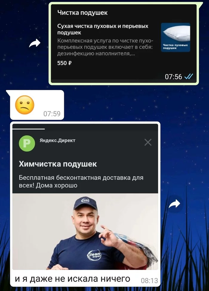 Whats app и яндекс директ - Моё, Яндекс, Яндекс Директ, Реклама, Whatsapp, Распознавание, Шпионаж, Скриншот