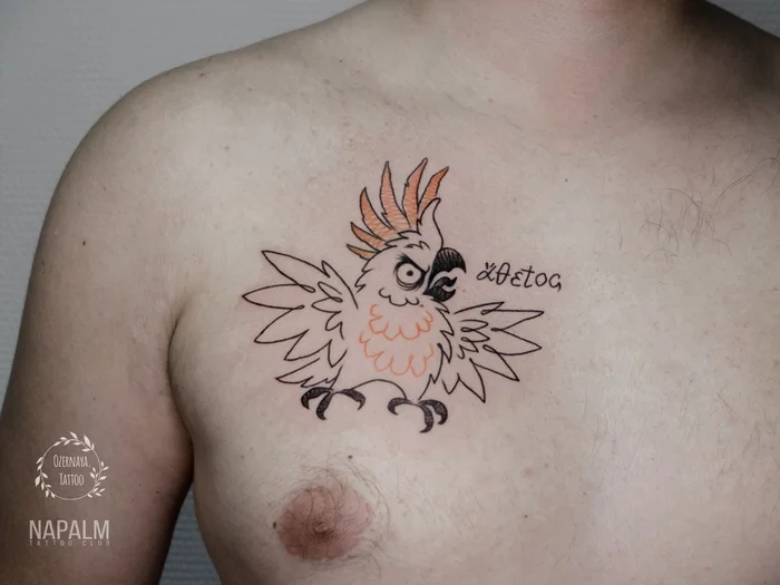 Got a tattoo while I was sleeping - My, Tattoo, A parrot, Madness